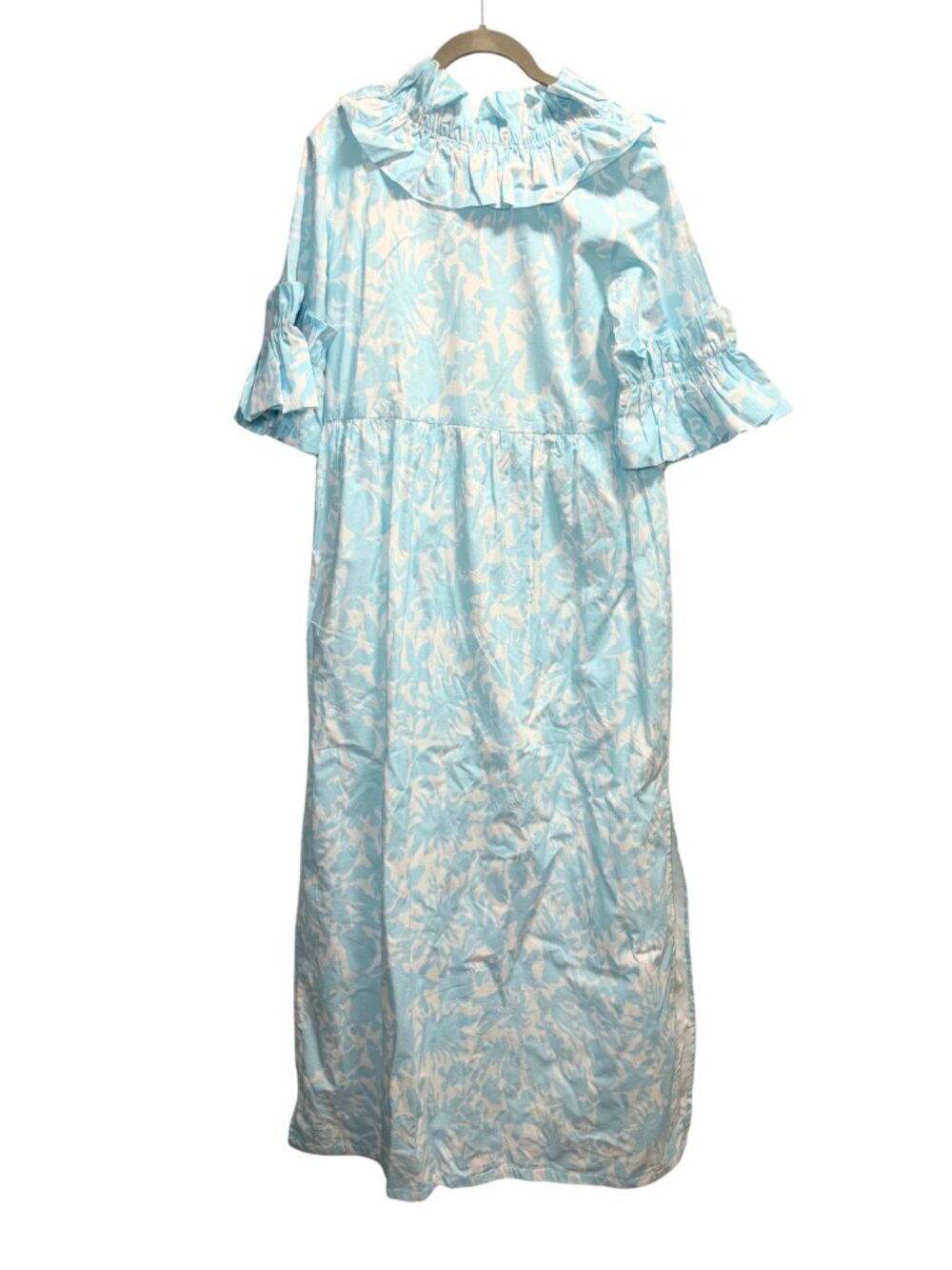 Elizabeth Wilson Blue White Floral Maxi Dress M